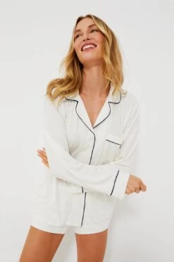Eberjey Ivory Gisele Long Sleeve Short PJ Set -Loeffler Cloth Shop SInKc422Z10YepZnPteBF5kAQHt4nBzw 1