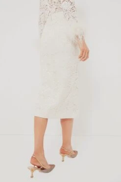 SELF PORTRAIT Cream Cord Lace Midi Skirt -Loeffler Cloth Shop SPCM5OKjeELCqqWGzVp4IlqpxGA18fDg 1