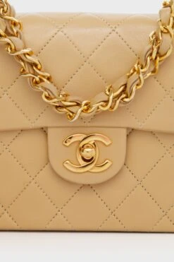 CHANEL Beige Mini Square Vintage Bag -Loeffler Cloth Shop Stw77XBheEPiM0f6qptfYyGcmHByPm9o 1