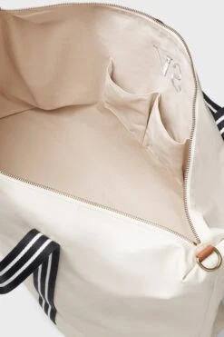 White And Navy Coated Canvas Weekender -Loeffler Cloth Shop T35YS9RMg5VPvivf36yU0TdkLcJ2vU76 1