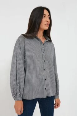 Black Gingham Spencer Shirt