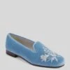 Wedgewood Blue Velvet Chinapaper Slippers