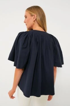 Navy Finley Flutter Sleeve Top -Loeffler Cloth Shop Tekq7oO6hWJNCFgYzrWuXu12JaIRgHSk 1