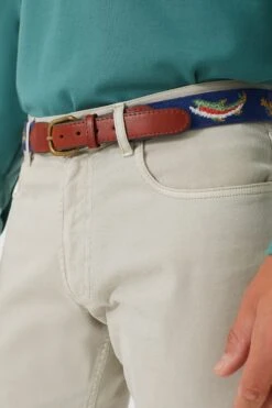 Navy Rainbow Trout And Fly Needlepoint Belt -Loeffler Cloth Shop TrjbHjJFv8B85FVYvrxCuN0DHXInL7pt 1