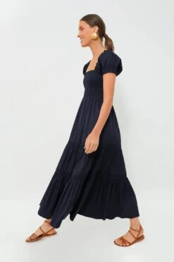 Tory Burch Medium Navy Smocked Cotton Dress -Loeffler Cloth Shop Tt1ABBu9TiZZ41bddRFRXixoGQEr8xIg 1