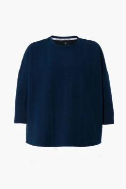 Navy Cable Ally Swing Sweatshirt -Loeffler Cloth Shop U1xGHCi9PYm6eCce0iszMKo8X4dGB85I 1