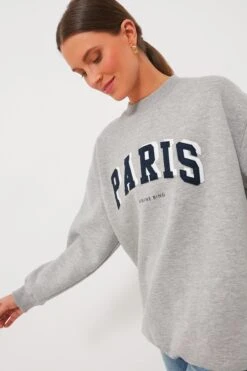 ANINE BING Grey Melange Paris Tyler Sweatshirt 9 ANINE BING Grey Melange Paris Tyler Sweatshirt -Loeffler Cloth Shop U3J19PPZO6DwLRkCpIoYL0qePLWLHBYC 1