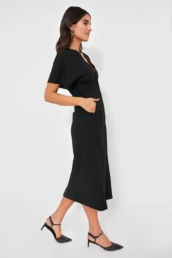 Ganni Black Drapey Melange Midi Dress 10 Ganni Black Drapey Melange Midi Dress -Loeffler Cloth Shop UA3C95qRNi26WnD9gcn3E29xIC6gme65 1