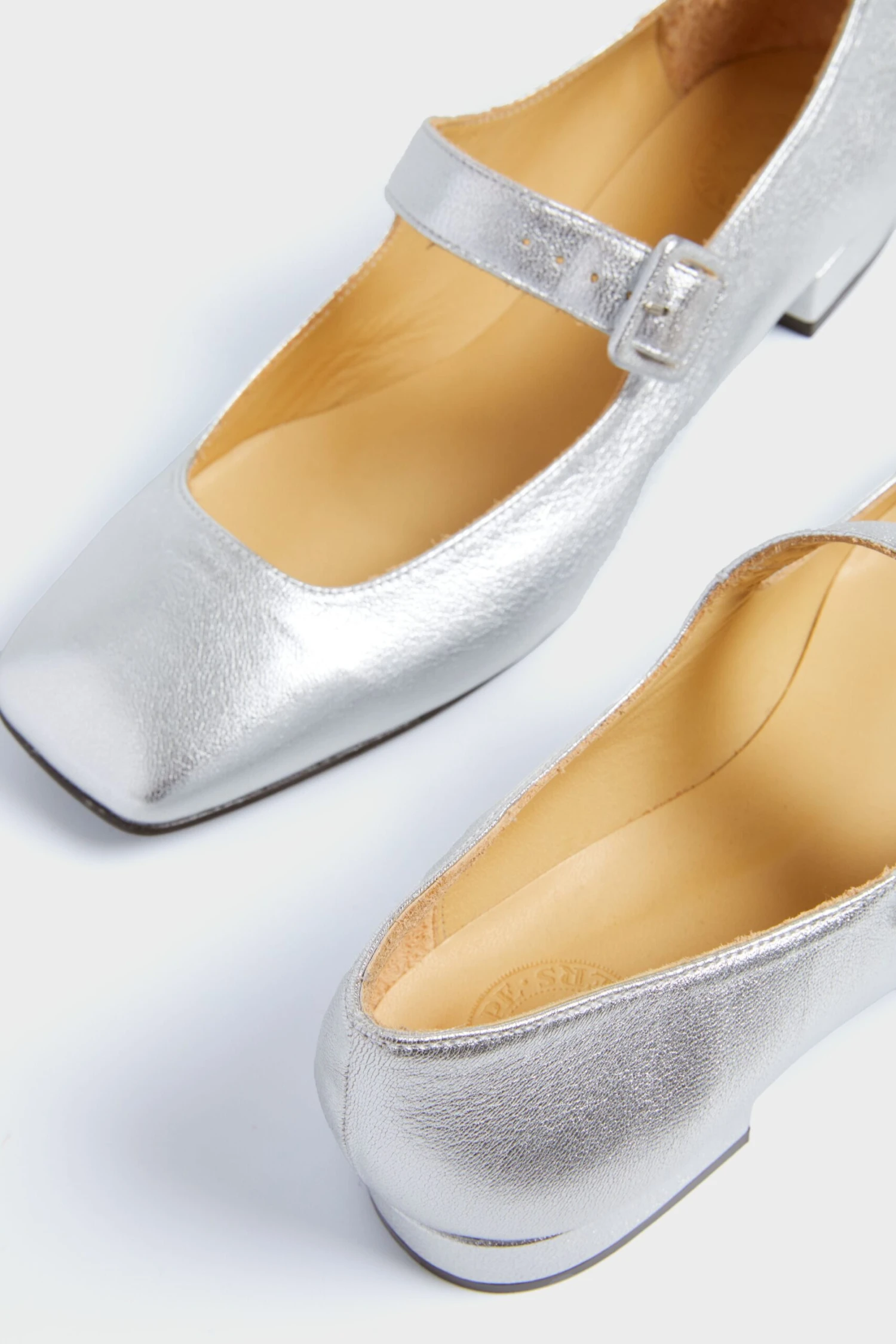 Silver Leather Low Mary Janes 6 Silver Leather Low Mary Janes - Image 4