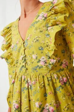 Green Floral Ruffle Reese Mini Dress 11 Green Floral Ruffle Reese Mini Dress -Loeffler Cloth Shop UR3GLtozN1w54tpP1RYZBPJQwSvOO9ep 1