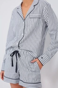 Women's Navy French Ticking Long Sleeve Short Set 12 Women's Navy French Ticking Long Sleeve Short Set -Loeffler Cloth Shop UUR60g9wXK0vvDTTFMSereSOKRaR0NMY 1