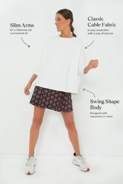 White Cable Ally Swing Sweatshirt -Loeffler Cloth Shop UVMcHI8N0SoNFxh2kgVwKEgDWY5uIjfr 1