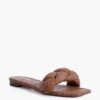 Loeffler Randall Brown Joanna Straw Braided Band Flat Sandal