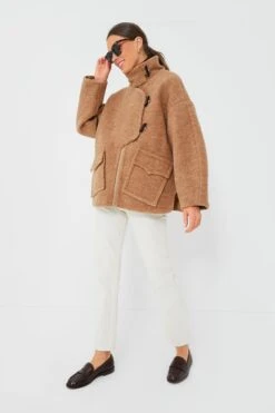 Ganni Tiger's Eye Boucle Wool Drop Shoulder Jacket -Loeffler Cloth Shop Uw2mVLRKAbL8rkFbDDTCq5tBkKfi65LL 1