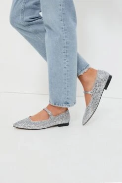 Silver Glitter Camila Flats -Loeffler Cloth Shop VEU6qxQtnOi1nqqrHEwIBsqCD3pW71IX 1