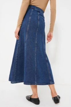 Dark Wash Denim Midi Skirt -Loeffler Cloth Shop VOjdNaMwsmT86H8B2RGbZiLjE1Xb5Wij 1