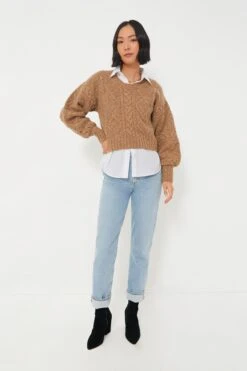 Biscuit Cable Knit Cropped Crew Neck Sweater -Loeffler Cloth Shop VUDWm1RooBoJu0owqK6hj5ZzpIBjff4e 1