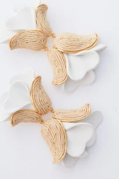 White Leather And Raffia Rosalie Earrings -Loeffler Cloth Shop VZlO9270ptKqS9gW4A1cNcvc703t59lP 1