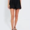Tangier Border Embroidered Nero Jasper Shorts