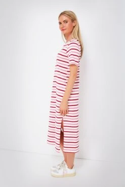 Red And Pink Stripe Short Sleeve Gio Maxi Dress -Loeffler Cloth Shop WpgJAZy2KcvPnIEdd8iRPOsxfYdpiSOF 1
