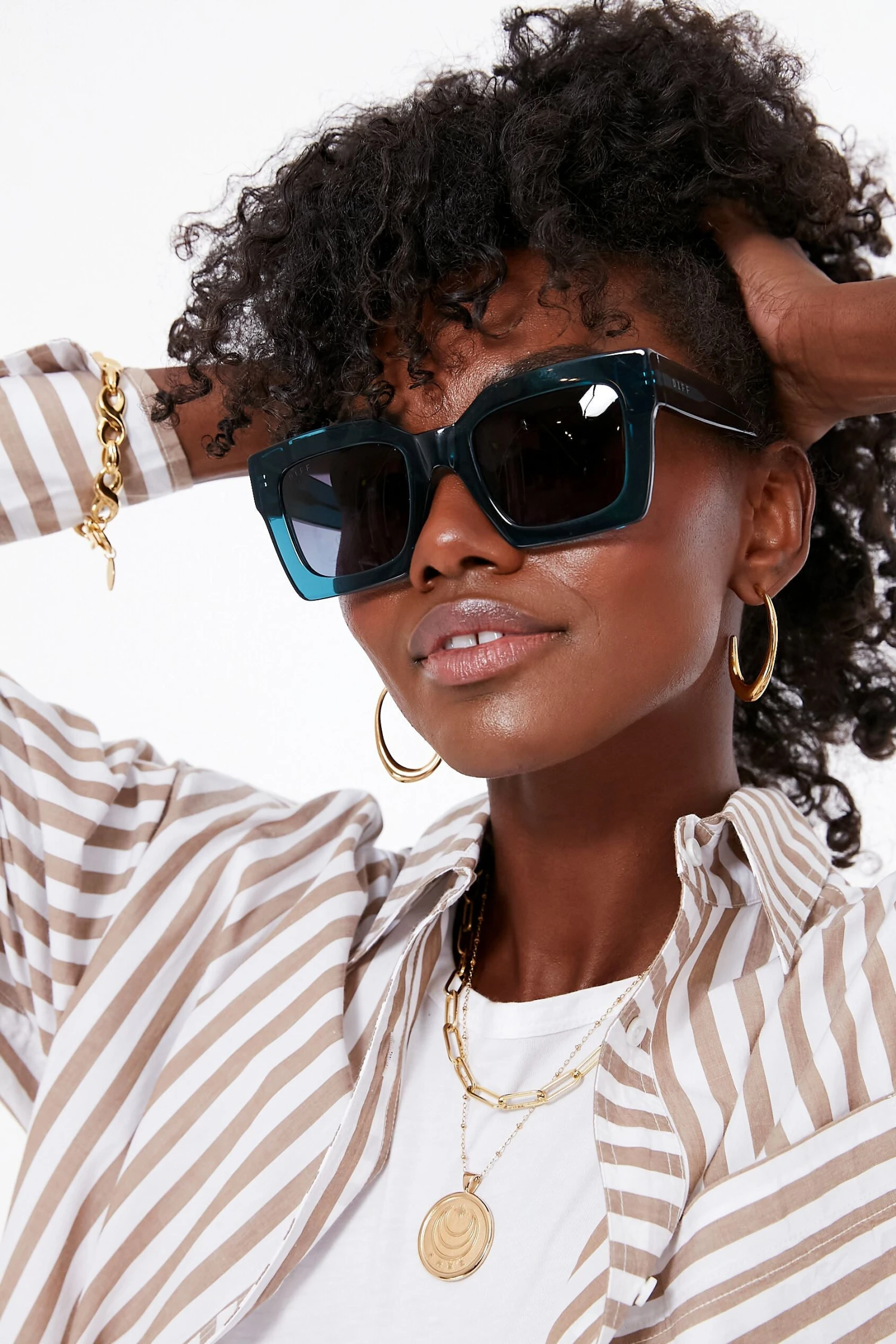 Deep Aqua Blue Gradient Dani Sunglasses 4 Deep Aqua Blue Gradient Dani Sunglasses - Image 2