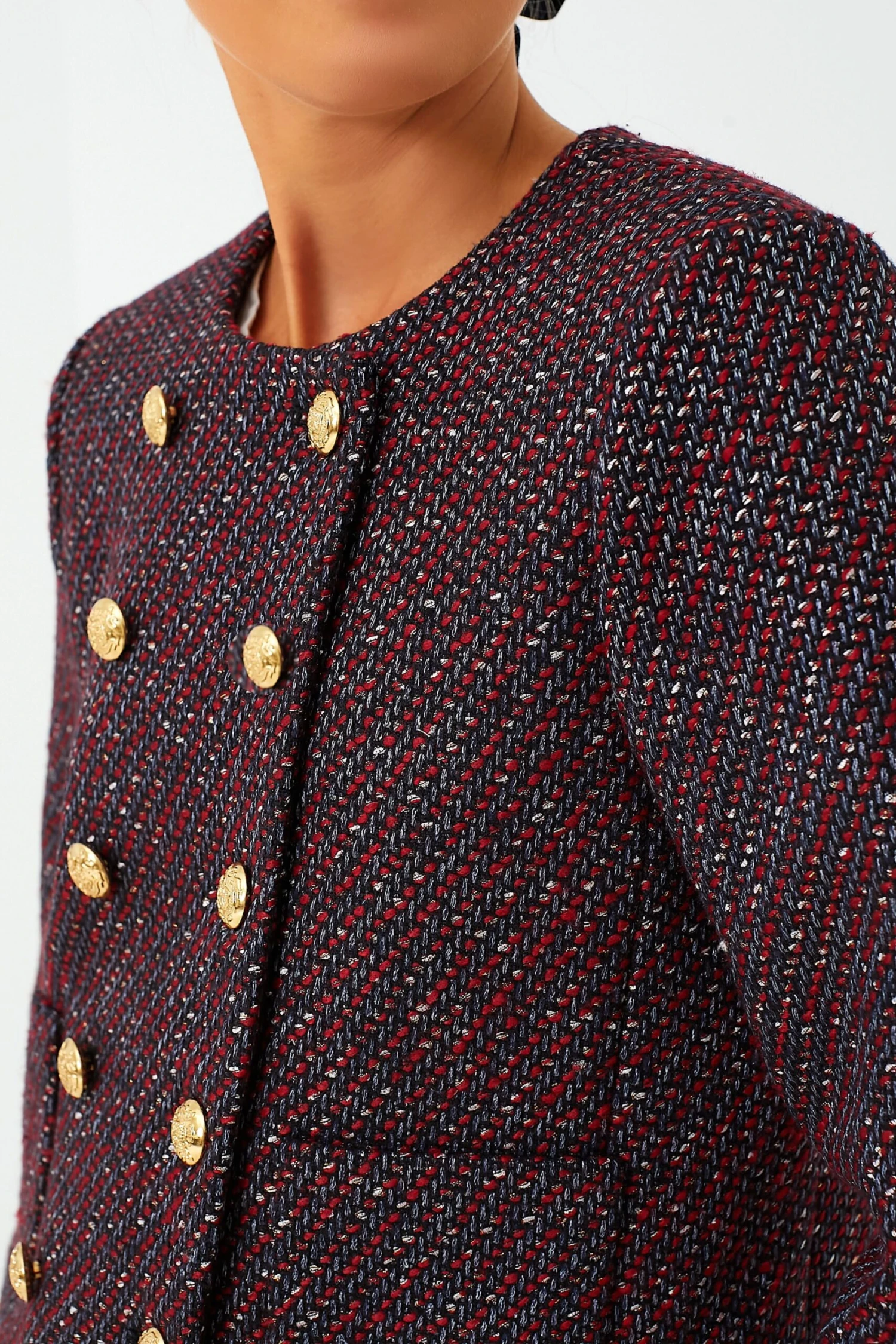 Red And Blue Tweed Marais Jacket 7 Red And Blue Tweed Marais Jacket - Image 5