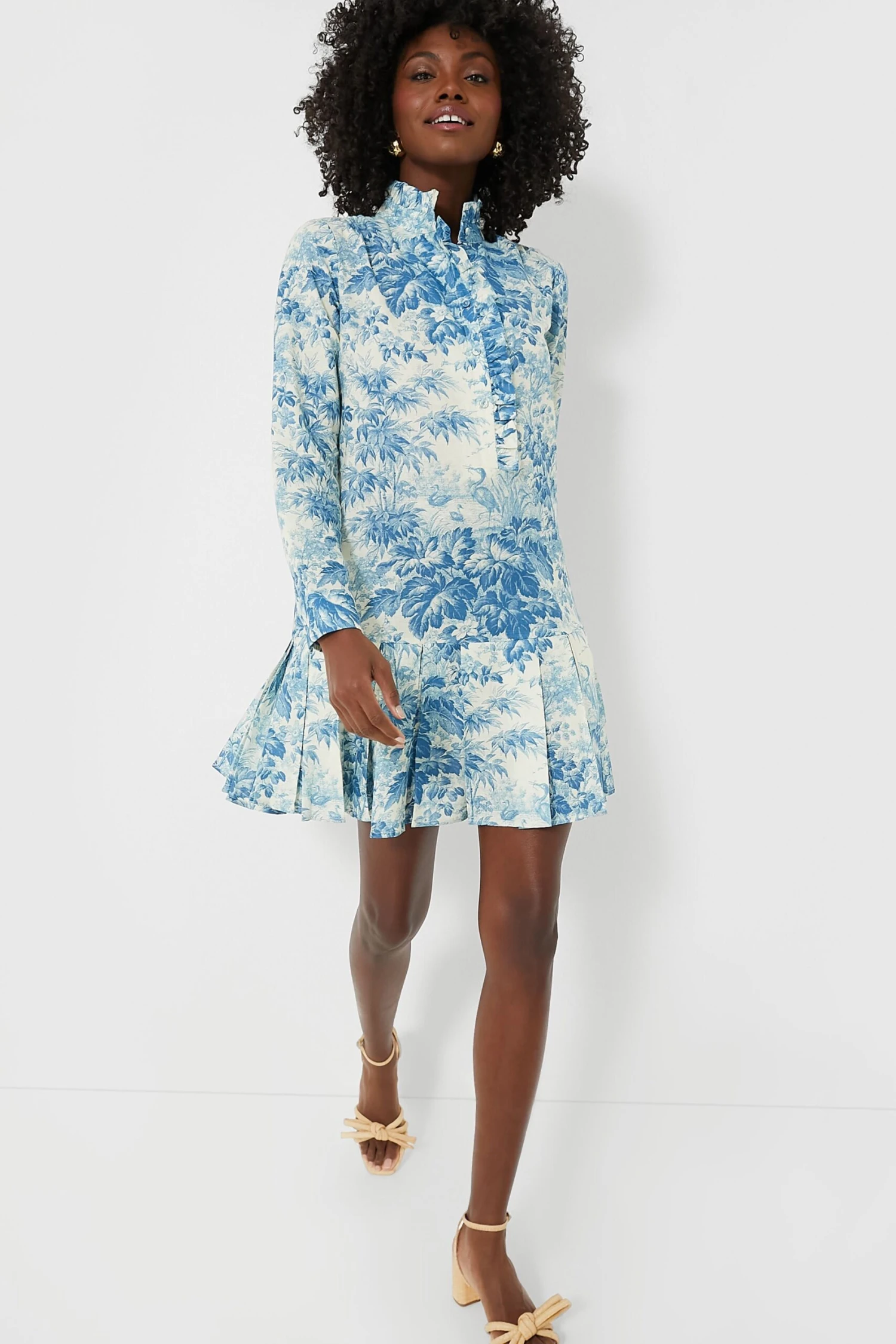 Misty Blue Toile Tate Dress 3 Misty Blue Toile Tate Dress