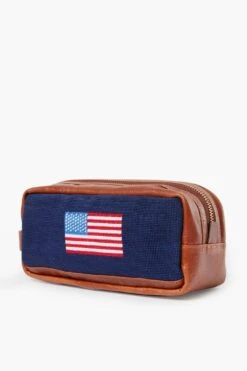 Navy American Flag Needlepoint Toiletry Bag -Loeffler Cloth Shop ZFpOEu8nDvqfHOKCpyxsKqJtnOvFy21n 1