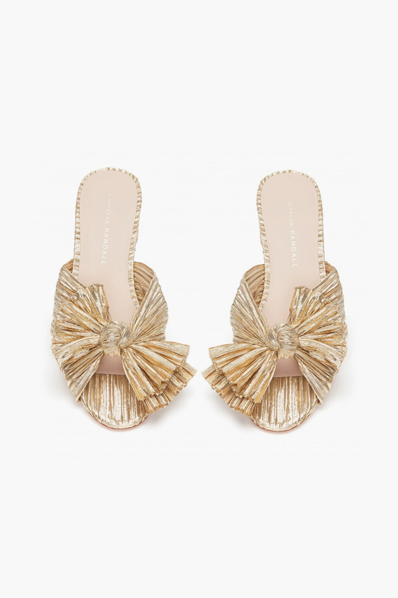 Loeffler Randall Gold Emilia Pleated Knot Mules 6 Loeffler Randall Gold Emilia Pleated Knot Mules - Image 4