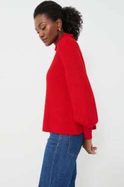 Red Ruffle Neck Delphine Sweater 12 Red Ruffle Neck Delphine Sweater -Loeffler Cloth Shop aA6t1xP7DOZwvUDOxwIL5DGPogrziDoH 1
