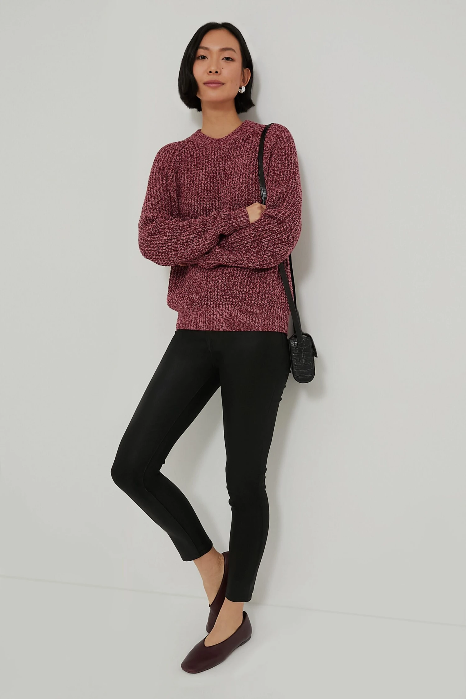 Marled Dusty Rose Ryan Heavy Sweater 4 Marled Dusty Rose Ryan Heavy Sweater - Image 2