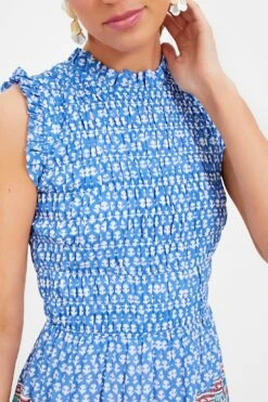 Campania Blue Sleeveless Smocked Maxi Dress 12 Campania Blue Sleeveless Smocked Maxi Dress -Loeffler Cloth Shop bOZDYXvYMkC5QJuALReZDmjx9pZchMPv 1