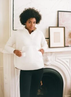 White Fleece Cady Quarter Zip -Loeffler Cloth Shop bsDQkvov3iVYbB47MwIDxcz4IOGu96cF 1