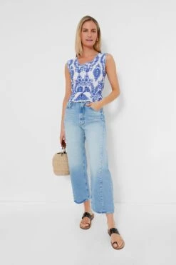 White And Blue Angelica Blouse -Loeffler Cloth Shop c5gcYeoUW87v8Ylw5GYhmjF5p638XX9F 1