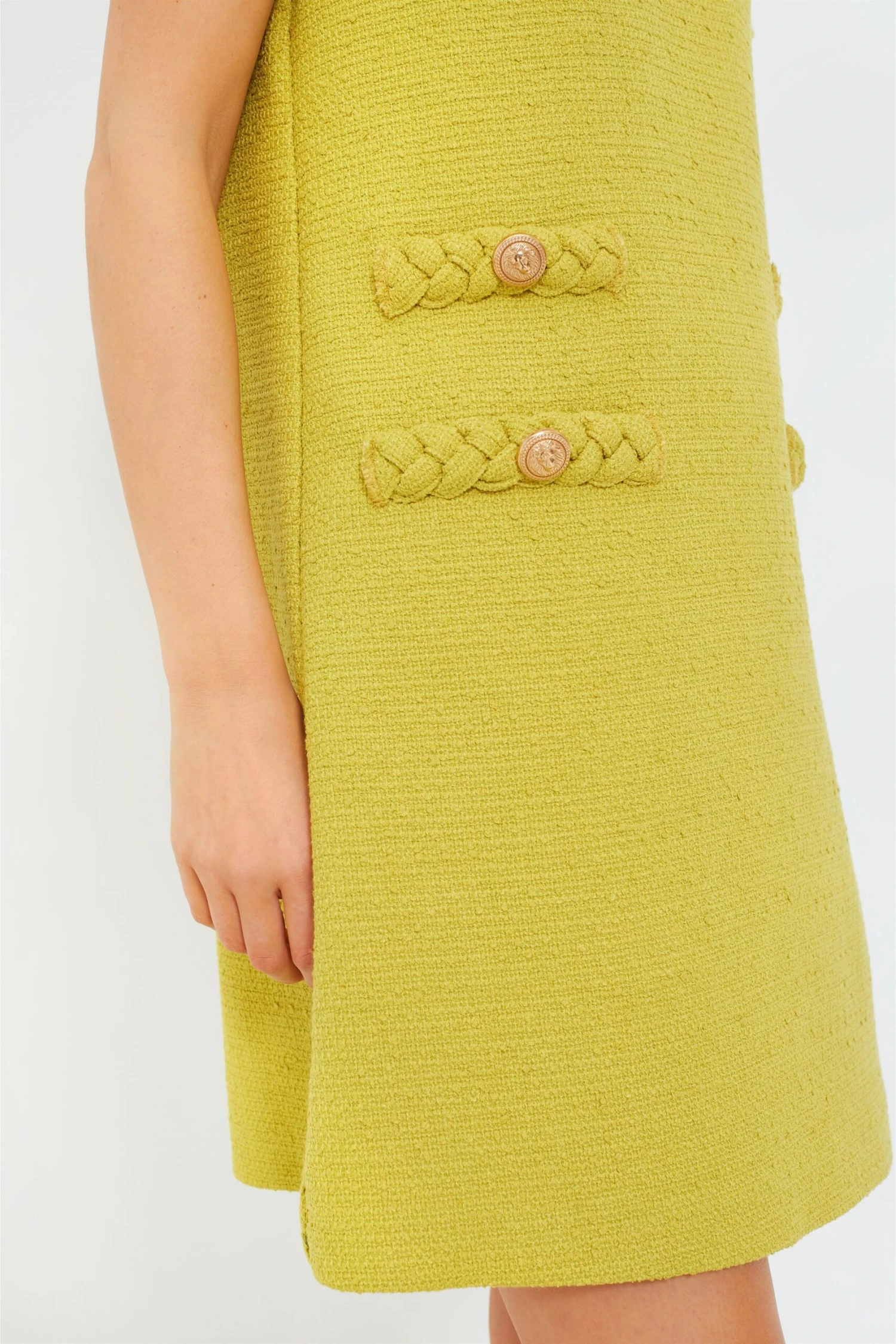 Chartreuse Tweed Jackie Dress 7 Chartreuse Tweed Jackie Dress - Image 5