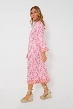 Pink Geometric Hayes Midi Dress -Loeffler Cloth Shop dnvBHCQx3PiJVjzXJqlvzaufgND3cK6x 1