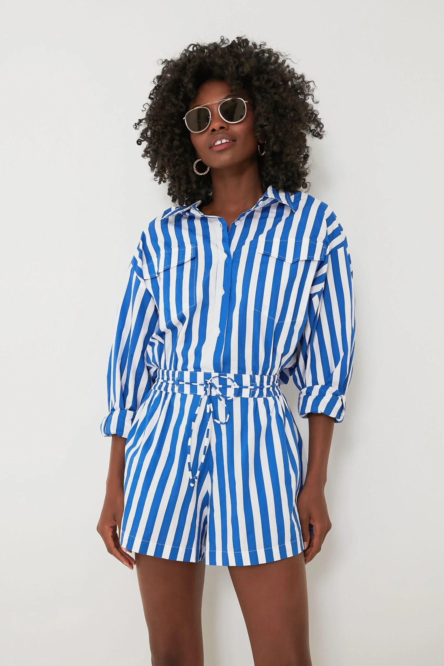 Bayou Stripe Cobalt Isole Playsuit 4 Bayou Stripe Cobalt Isole Playsuit - Image 2