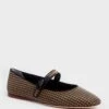 Loeffler Randall Black And Brown Check Ginger Flats