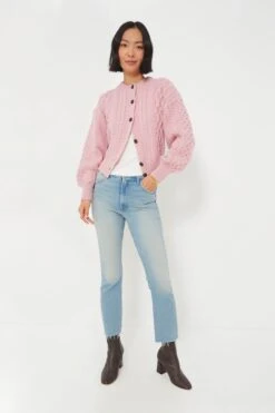 Pale Pink Clover Cropped Aran Cardigan -Loeffler Cloth Shop eyur626PZqTMJFfouNeDStG0d3ueDnDu 1