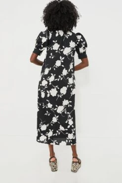 Black & White Floral Louisa Midi Dress -Loeffler Cloth Shop fG1GZkiO9hNBFu53bQns4olqgX5bKH1R 1
