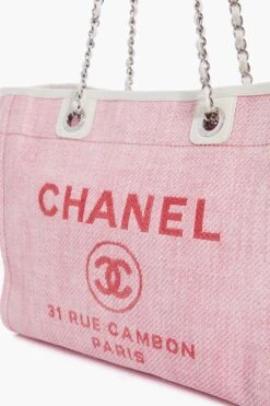 CHANEL Pink Deauville MM Chain Tote -Loeffler Cloth Shop fStSX79vmssh1pB3ML4DuOVNWMpf49NN 1