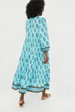 Tropical Turquoise Bouquet Long Sleeve Salty Paloma Caftan -Loeffler Cloth Shop gBD7lbEXUZcMM7tfLnRlury2sIyOLISX 1