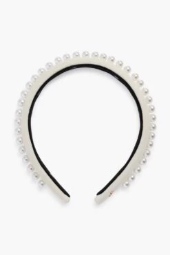 Ivory Pearl Embellished Velvet Gigi Headband -Loeffler Cloth Shop gEewvrByrQ6cM2XagXF4UuS53cfkJWTQ 1