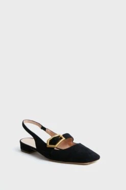 Black Suede Mandolin Flats