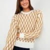 Tan & Cream Toni Trellis Crewneck -Loeffler Cloth Shop hM4lcvIgGU9bNpxDJhNyOhN124llv2fK 1