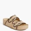 Loeffler Randall Natural And Dark Brown Straw Theo Two Band Sandal