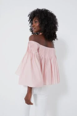 Light Pink Pleated Portia Top -Loeffler Cloth Shop hpUJFAL6C8jffBbjAZLNHvIfnEqLNXxM 1