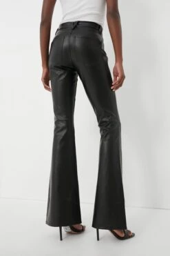 Veronica Beard Black Vegan Leather Beverly High Rise Skinny Flare -Loeffler Cloth Shop i255KlfeBcMT6ZRx61jRca9Ng6VYetcP 1