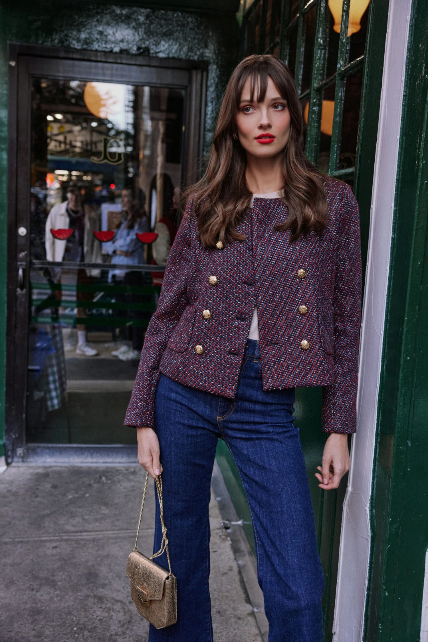 Red And Blue Tweed Marais Jacket 4 Red And Blue Tweed Marais Jacket - Image 2