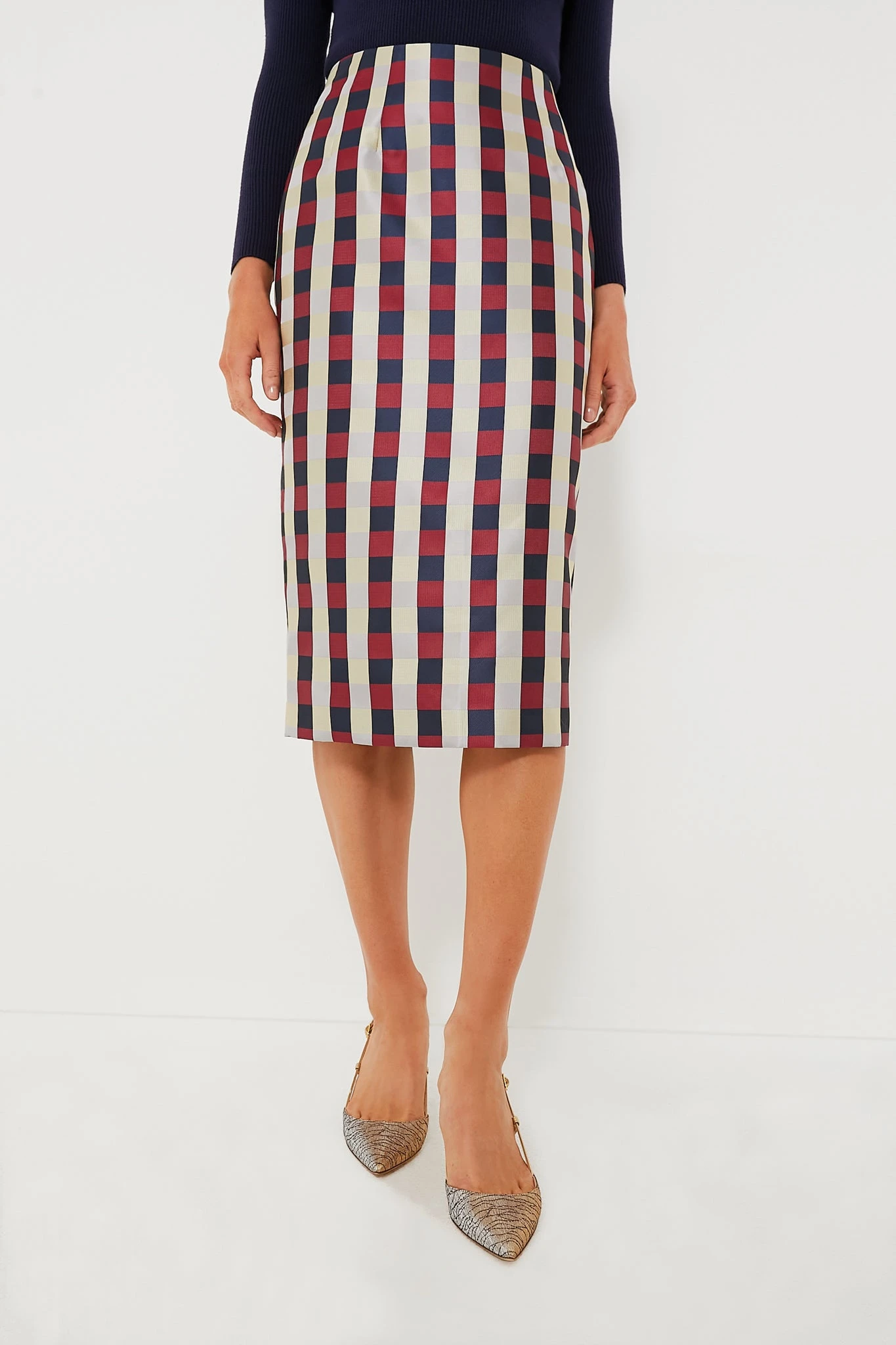Bordeaux Check Jacquard Cynthia Skirt 3 Bordeaux Check Jacquard Cynthia Skirt